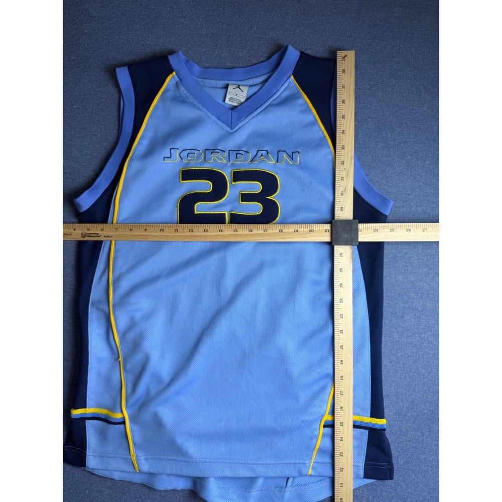 Vintage Jordan 23 Basketball Jersey Mens XL Light Blue Navy Mesh Tank Top - Picture 7 of 12